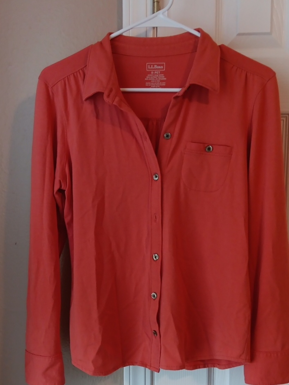 L.L. Bean Women's Coral Button Down Shirt